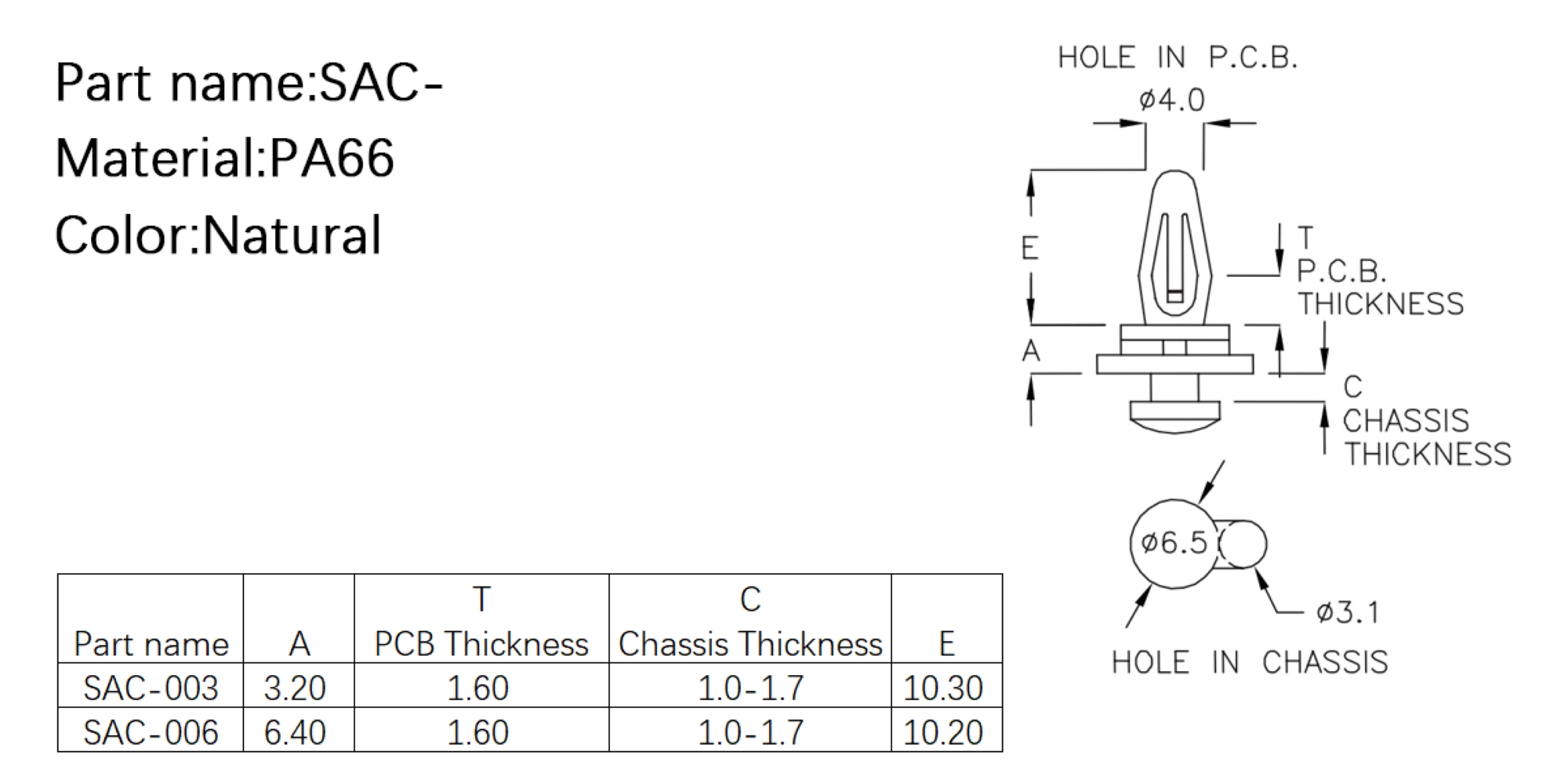  PCB Standoff SAC-003